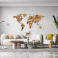Wooden world map Choco L on a wall